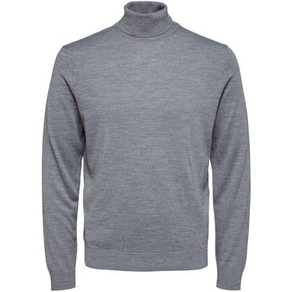 Selected Homme Mens Gray Knit Turtleneck Sweater Size S Small Roll Neck Pullover